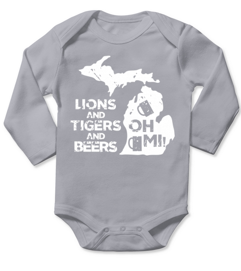 Lions Tigers Beers Oh Mi  T Shirts Long Sleeve Baby One-Piece