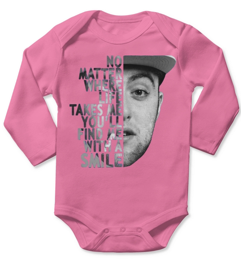 Mac Miller no matter where life takes me youll find me with a smile shirt Long Sleeve Baby One-Piece