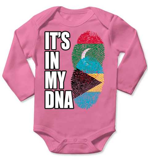 Maldivian And Bahamian Mix Heritage DNA Flag Long Sleeve Baby One-Piece