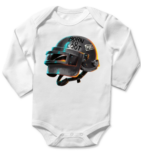 PlayerUnknowns Battlegrounds Born to loot Pubg Long Sleeve Baby One-Piece