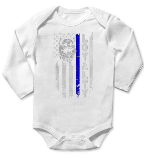 Police - Thin Blue Line; K9 Loyalty Long Sleeve Baby One-Piece