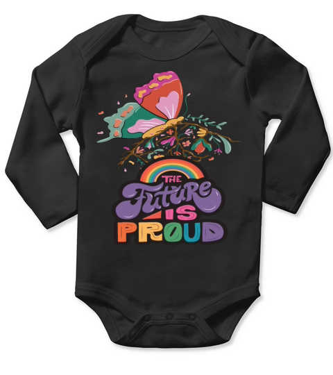 Rainbow Butterfly Motivational Quote with Butterfl Long Sleeve Baby One-Piece