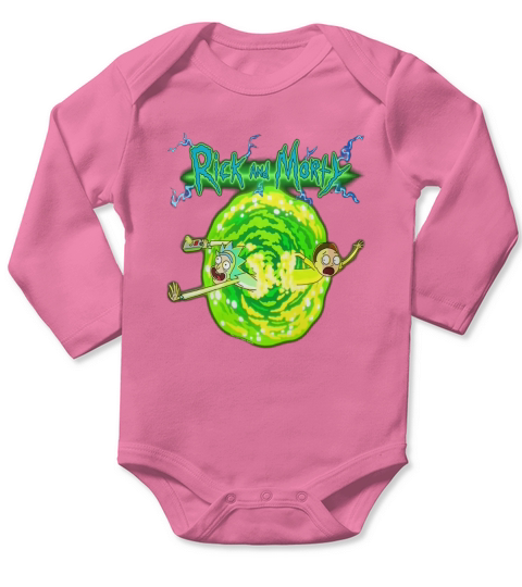 RICK &amp;amp; MORTY PORTAL GLOW LIGHTNING LOGO Long Sleeve Baby One-Piece