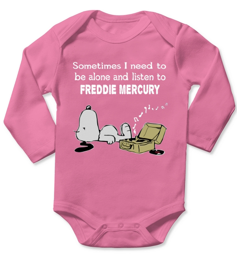 Sometimes I need to be alone and listen to Freddie Mercury Long Sleeve Baby One-Piece