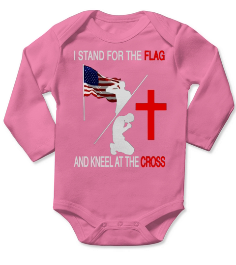 Stand for the flag Kneel for the cross tshirt Long Sleeve Baby One-Piece