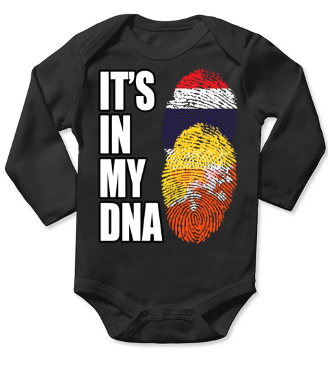 Thai And Bhutanese Vintage Heritage DNA Flag Long Sleeve Baby One-Piece