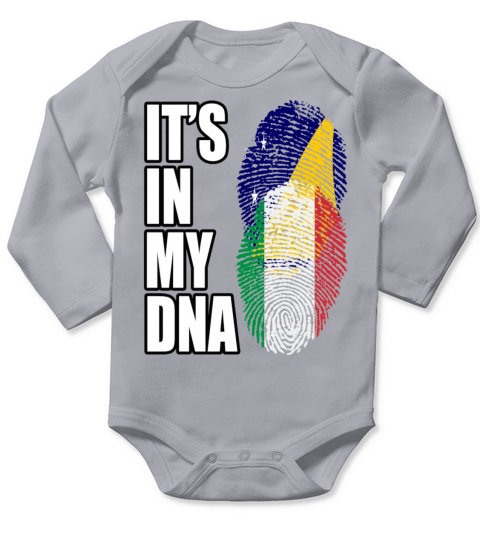 Tokelauan And Italian Mix Heritage DNA Flag Long Sleeve Baby One-Piece