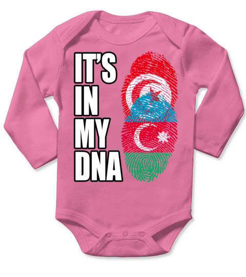 Tunisian And Azerbaijani Mix Heritage DNA Flag Long Sleeve Baby One-Piece