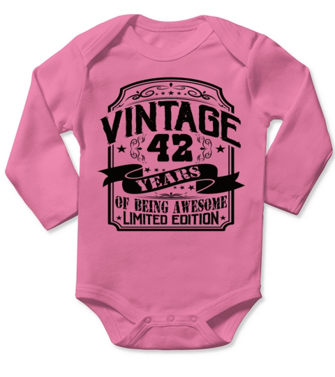 Vintage 42 Years Of Being Awesome 42 Birthday Long Sleeve Baby One-Piece