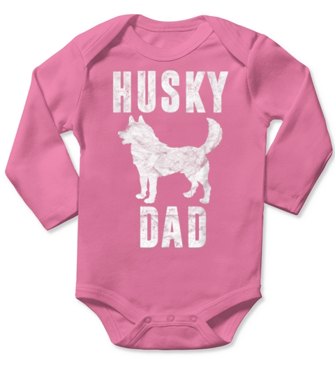 Vintage Husky Dad Gift Siberian Huskies Father Long Sleeve Baby One-Piece