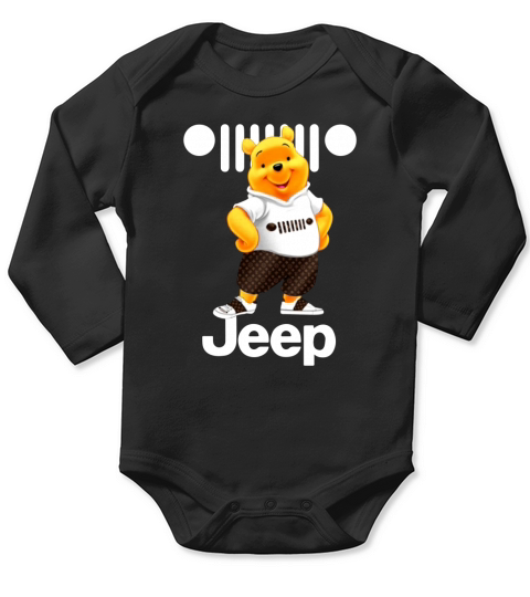 Winnie the Pooh with Jeep American Automobiles Brand Long Sleeve Baby One-Piece