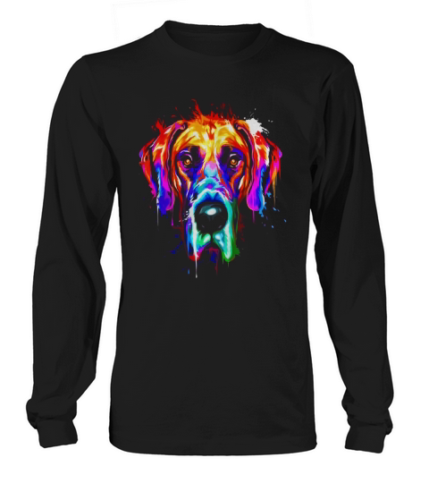 Splash Art Great Dane T-Shirt | Puppy Lover Gift Long sleeved Unisex