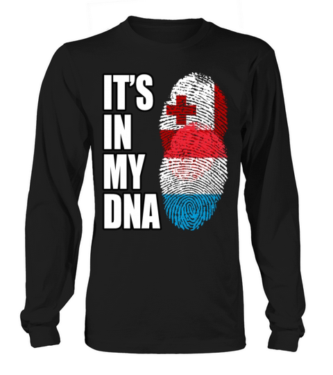 Tongan And Luxembourgish Mix Heritage DNA Flag Long sleeved Unisex