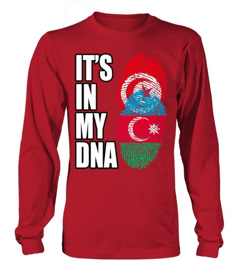 Tunisian And Azerbaijani Mix Heritage DNA Flag Long sleeved Unisex