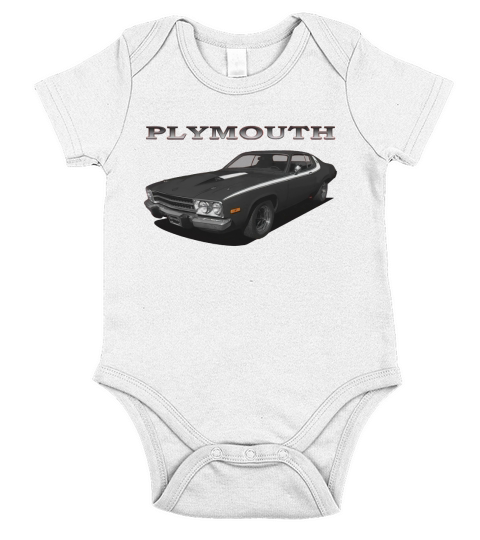 1973 Plymouth Roadrunner Black Short Sleeve Baby One-Piece