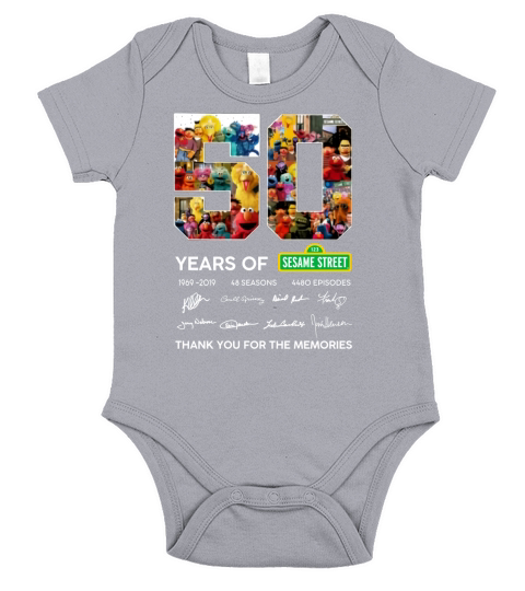 50 years of 123 Sesame Street 1969 2019 thank you for the memories shirt Short Sleeve Baby One-Piece