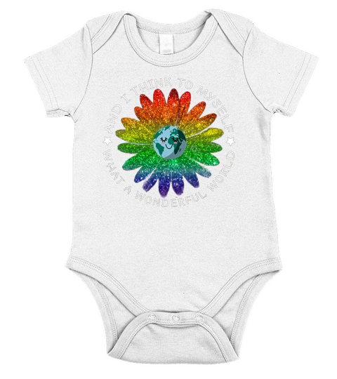 And I Think To Myself What Wonderful World LGBT Short Sleeve Baby One-Piece