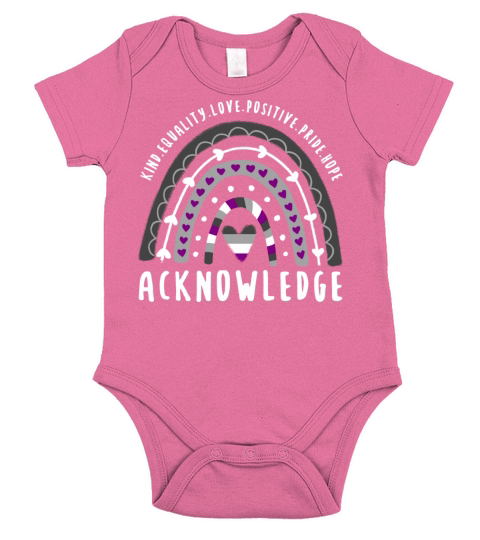 Asexual Quote Acknowledge Ace Rainbow Short Sleeve Baby One-Piece