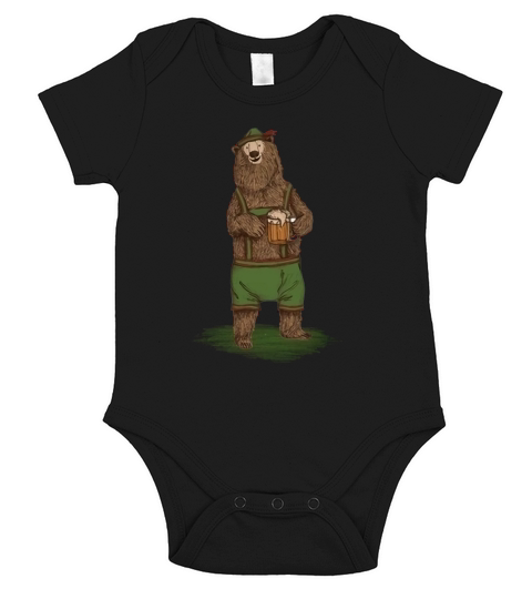 bear - Traditional German Bear shirts Short Sleeve Baby One-Piece
