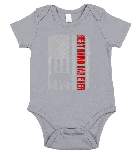 Best Rhino Dad Ever American Flag shirt Short Sleeve Baby One-Piece