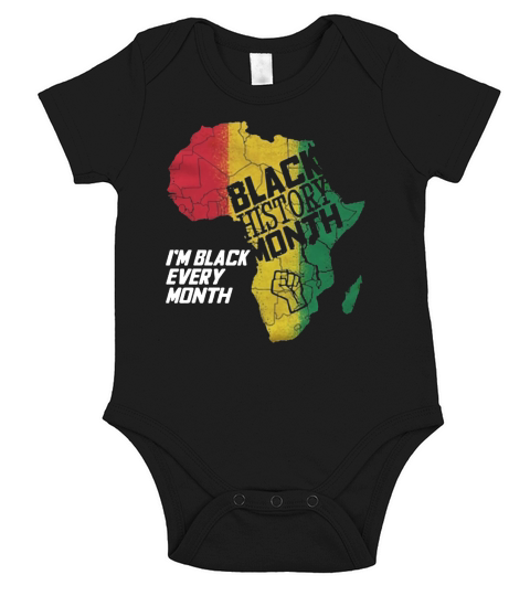 Black history month i am back every month Short Sleeve Baby One-Piece