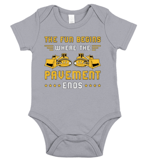 Bulldozer Pavement Ends Site Construction Worker Short Sleeve Baby One-Piece