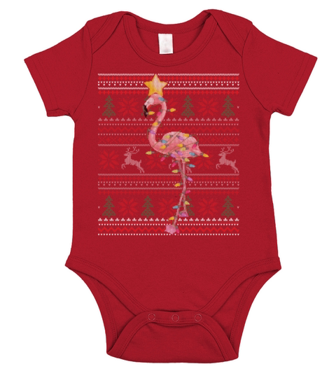 Christmas Flamingo With Ornaments Sarcastic Short Sleeve Baby One-Piece