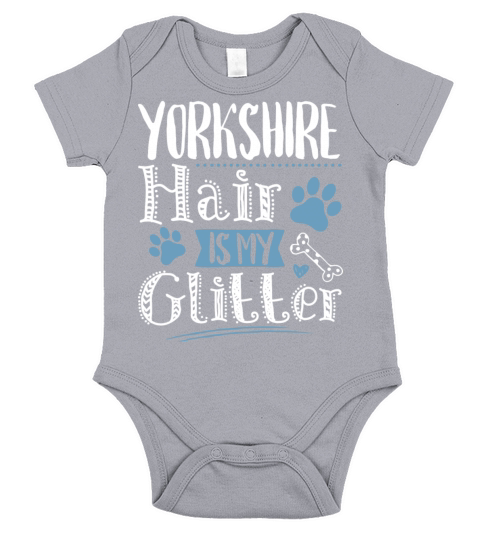 Cool HumorousYorkshire Terrier Dog Glitter Owner Short Sleeve Baby One-Piece
