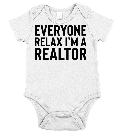 Everyone Relax Im a Realtor Cool Realtor Vintage Short Sleeve Baby One-Piece