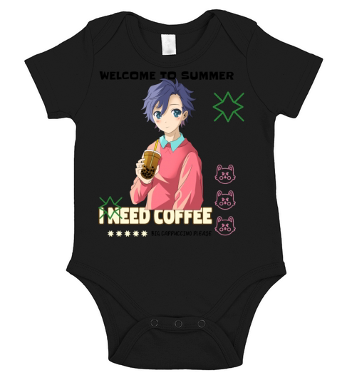 Funny and Gorgeous Welcome To Summer Plus Coffee Short Sleeve Baby One-Piece