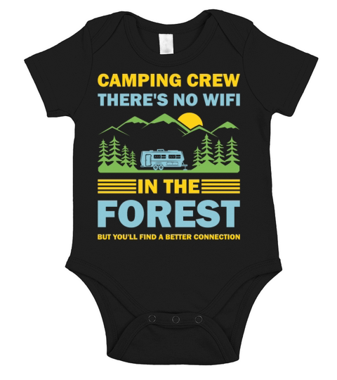 Funny Camping Crew Family Outdoor Vacation Short Sleeve Baby One-Piece