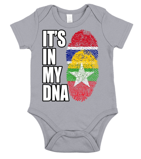 Gambian And Burmese Mix Heritage DNA Flag Short Sleeve Baby One-Piece