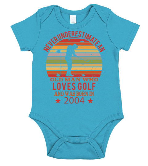 Golfing Golfplayers Vintage 2004 Birthday Short Sleeve Baby One-Piece