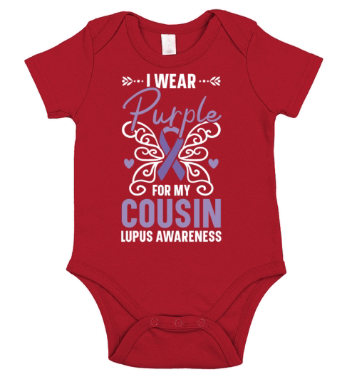 I Wear Purple For My Cousin Lupus Awareness Short Sleeve Baby One-Piece