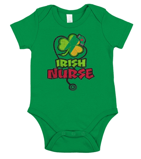 Irish Nurse Shirt Celebrate St Patricks Day Short Sleeve Baby One-Piece