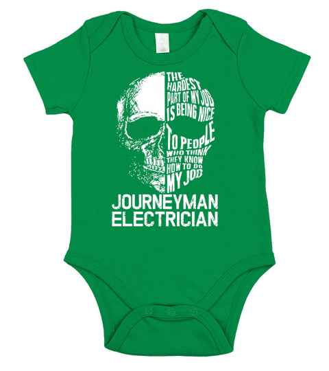 JOURNEYMAN ELECTRICIAN Skull Job Short Sleeve Baby One-Piece