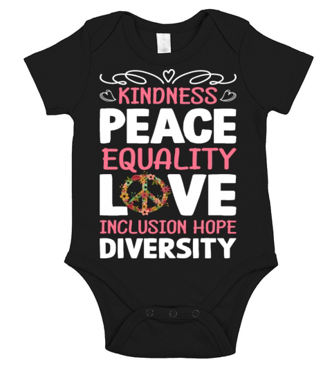 Kindness Peace Equality Love Inclusion Hope Short Sleeve Baby One-Piece