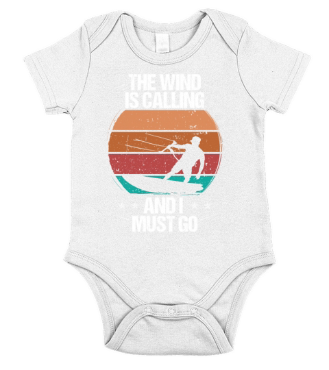Kiteboarding Vintage The Wind is Calling I must go Short Sleeve Baby One-Piece