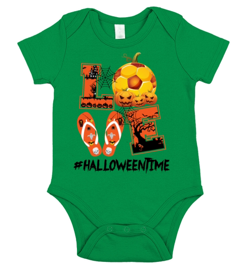 Love Soccer Flip Flop Halloween Time Girls Women Short Sleeve Baby One-Piece