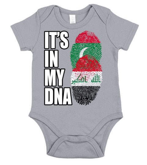 Maldivian And Iraqi Mix Heritage DNA Flag Short Sleeve Baby One-Piece