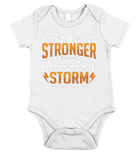 Mental Health I Am Stronger Than Any Storm Anxiety Short Sleeve Baby One-Piece