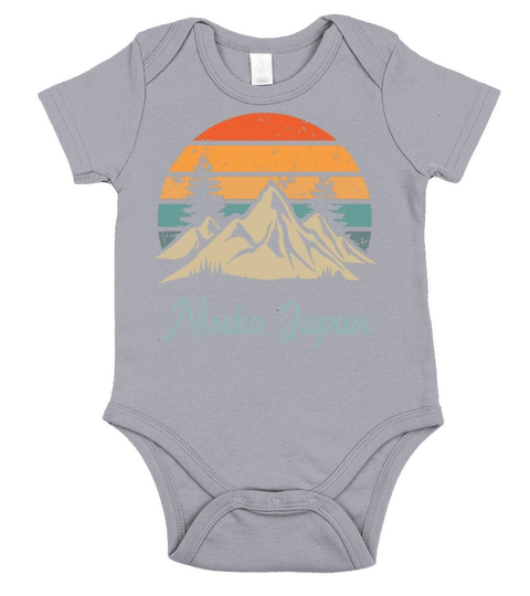 Niseko Japan Retro Vintage Mountain Sunset Outdoor Short Sleeve Baby One-Piece