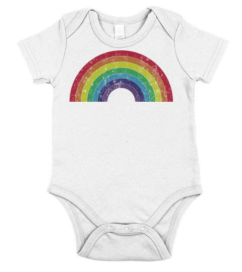 Rainbow Pride Vintage Shirt Design Short Sleeve Baby One-Piece