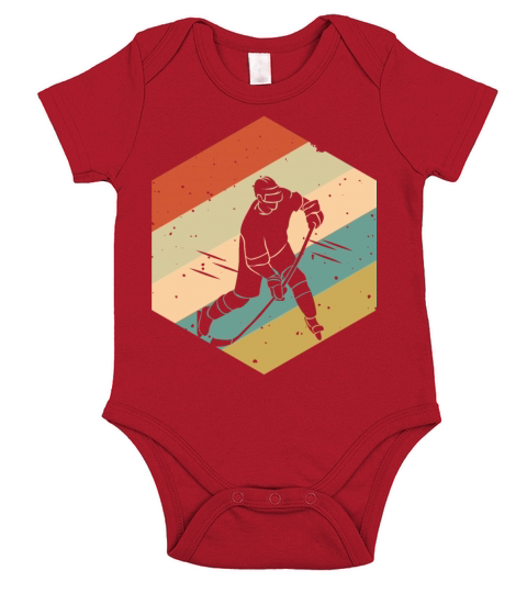 Retro Vintage Ice Hockey Men Boys Short Sleeve Baby One-Piece