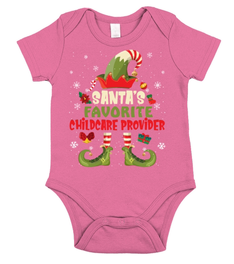 Santas Favorite Childcare Provider Christmas Short Sleeve Baby One-Piece