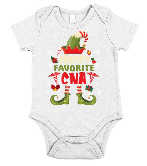 Santas Favorite CNA Funny Nursing Assistant Short Sleeve Baby One-Piece
