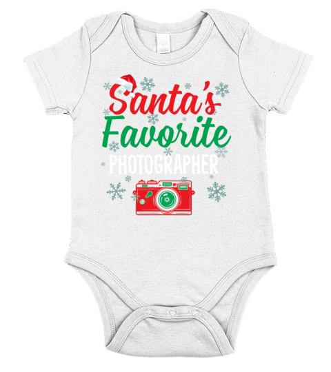 Santas Favorite Photographer Funny Christmas Short Sleeve Baby One-Piece