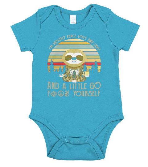 Sloth I’m mostly peace love and light and a little go fuck yourself vintage shirt Short Sleeve Baby One-Piece