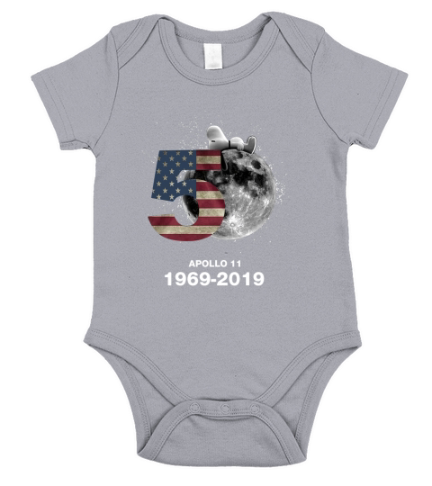 Snoopy 50th Anniversary Apollo 11 1969-2019 American flag shirt Short Sleeve Baby One-Piece