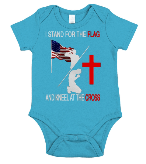 Stand for the flag Kneel for the cross tshirt Short Sleeve Baby One-Piece